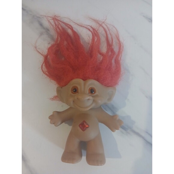 Ace Novelty Other - VTG Ace Novelty Jewel Belly Treasure Good Luck Troll Red Diamond Jewel